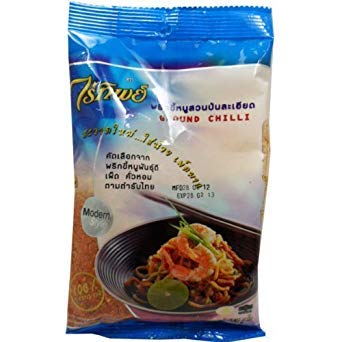 Ground Dried Chilli (Prik Pon) 100% Natural Thai Style Net Wt 100 G (3.53 Oz.) Raitip Brand X 1 Bag