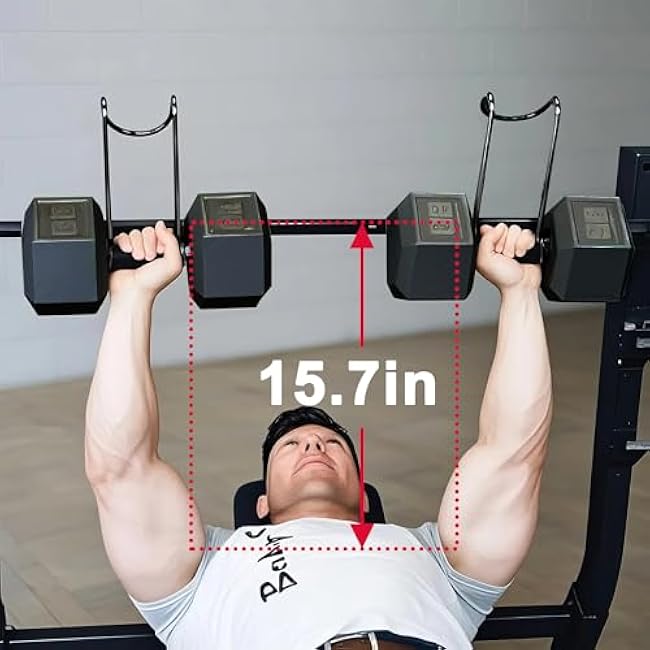 Upgraded 2-Pack Mad Spotter Pro 2.0 Dumbbell Hooks, Dumbbell Spotter Hooks with 250 lbs Load for Bench Press, Chest & Shoulder Workouts with Wrist Straps, Storage Bag,Perfect for Hanging Dumbbells