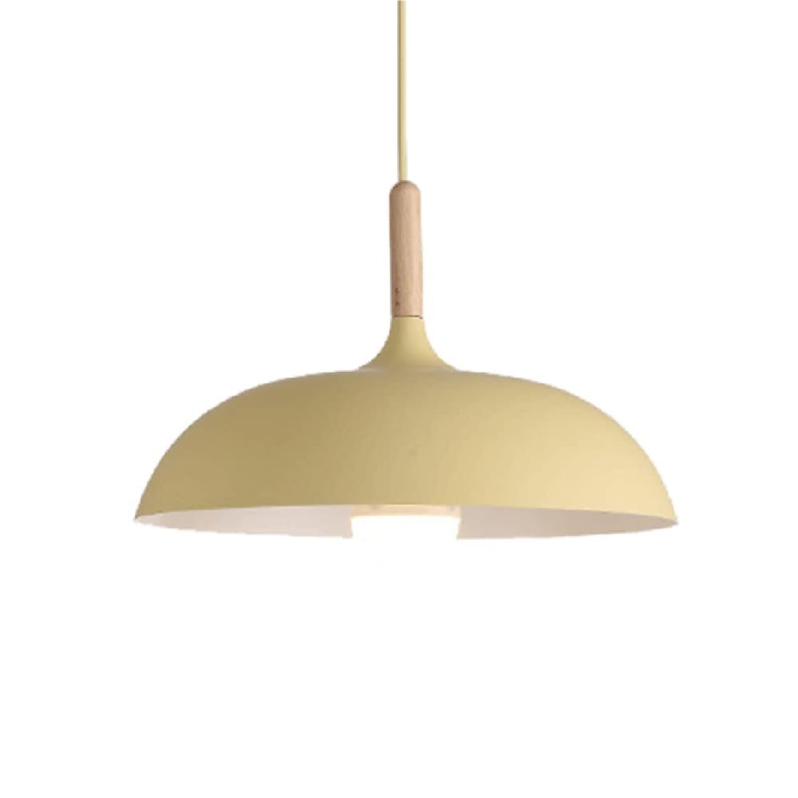 KBUUKYYXouy Scandinavian Modern Simplicity Single Head Pendant Light Creative Traditional Suspension Wooden Handle Industrial Hanging for Kitchen Bedroom Dining Room Restaurant(Yellow,15.7in*9.4in)