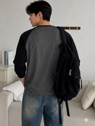 Image of Men's Polycotton Round Neck T-Shirt | Full Sleeve Casual T-Shirt for Men | Soft, Breathable Regular Fit for Everyday Wear
