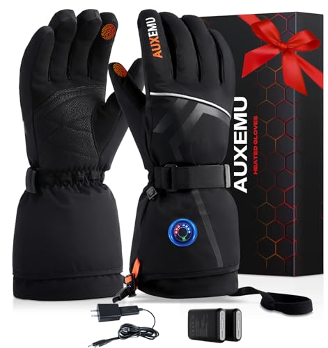 Heated Gloves for Men Women Waterproof Touchscreen Warmth