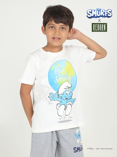 Image of REBORN Boys 1 Piece Chest Printed T-Shirt- Off White