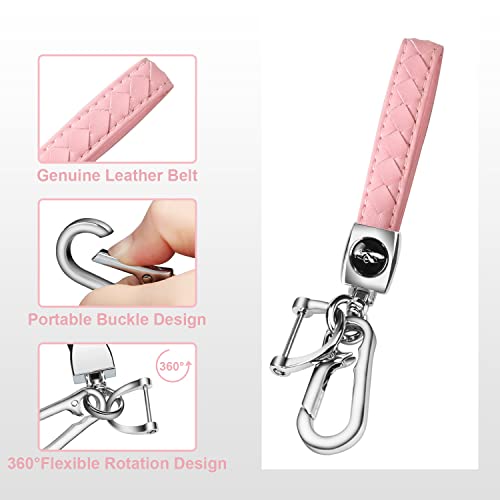 Mild East For Ford Key Fob Cover With Keychain, Car Key Case Shell Soft Tpu Full Protect 5 Button For Ford Explorer Mustang Bronco Fusion Escape Edge Expedition F150 F250 F350 F450 F550 Lincoln (Pink) #TOP5