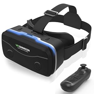 2025 Upgraded VR Headset for Smartphones with Bluetooth Controller | 7-inch HD Aspheric Lens | Adjustable Focus & Eye Width | Cool Ventilation Design | for iPhone 15 Pro/Android 4.7-7 inch