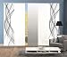 Home Fashion 95575 | 5er-Set Schiebegardinen FERROL | blickdichter Dekostoff & transparenter Halborganza | 5X jeweils 245x60 cm | Farbe: (grau)