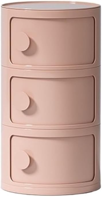 Small Bathroom Cabinet, Side Tables Bedroom, Cute Bedside Table with Storage, Modern Style Side Table for Living Room Bedroom BathroomPink,3 Tiers