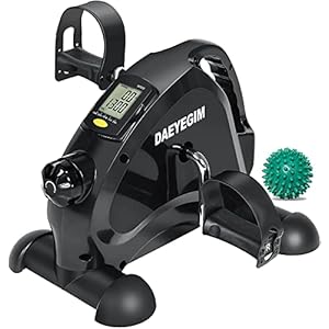 Under Desk Bike, DAEYEGIM Mini Exercise Bike Pedal Exerciser Portable Foot Cycle Arm & Leg Peddler Machine with LCD…