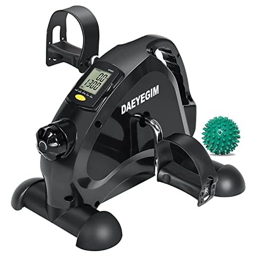 Under Desk Bike, DAEYEGIM Mini Exercise Bike Pedal Exerciser Portable Foot Cycle Arm & Leg Peddler Machine with LCD Screen Displays