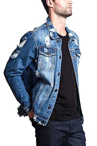 Image of VICTORIOUS Men's Distressed Denim Jacket