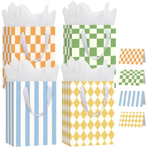 woric 4 Pcs 10.6" Medium Gift Bags with Handles, Birthday Gift Bag for Kids