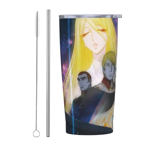 宇宙戦艦ヤマト (15) ストロー&ストローブラシ付き マグカップ コーヒーカップ 600ml コンビニカップ タンブラー ステンレス製 保冷 保温 車用 蓋付き 持ち運び 水筒 大容量 直飲み 人気 プレゼント