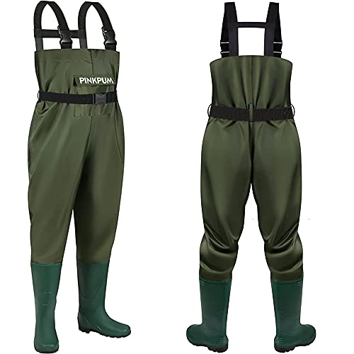 Pinkpum Fishing Waders With Boots For Men Women, Chest Waders Waterproof Fishing & Hunting Waders With Boot Hanger Greenm13 #TOP1