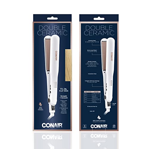 Conair Double Ceramic Flat Iron, 1 1/4-Inch Hair Straightener #TOP6