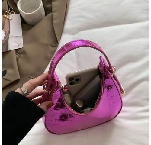 Chic Crocodile Pattern Leather Hobo Bag - Image 5