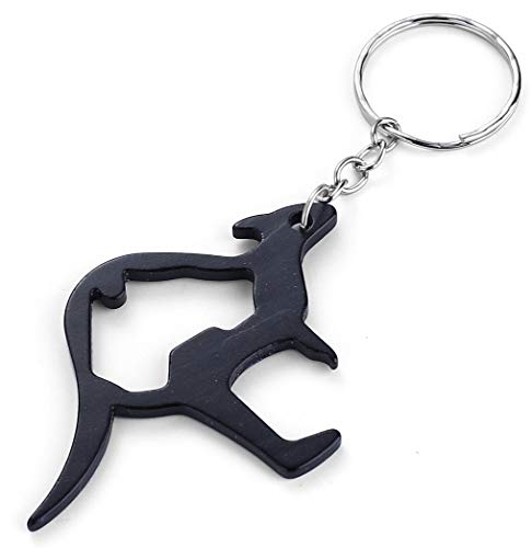 Preisvergleich Produktbild Keyrings Känguru Schlüsselring / Schlüsselanhänger - Schwarz (Black Kangaroo
