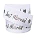 Just Married White and Silver coloured ribbon 2m x 22mm for cakes, wrapping paper, bows, attachments, gift packaging, boxes, balloons, cards, handicrafts, customizable, wedding anniversary
