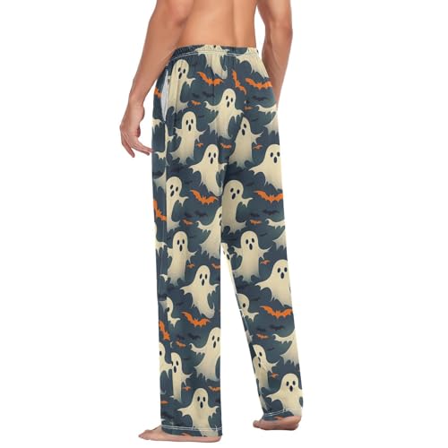 Men's Pajama Pants,Bat Cute Ghosts Lounge Lightweight Sleep Bottoms Pants with Pockets Size S-XXL 5