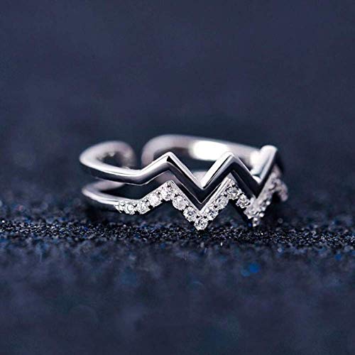 Boucles d'oreilles argent 925 vague double couche élégantes pour femme