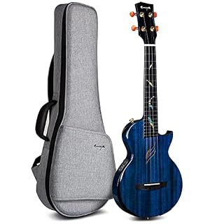 Ukulélé ténor 26 pouces (placage d’acajou 3 pièces usiné CNC) avec micro Acoustic Plus (Enya EUT-Feather BL) - Les Beatles, Paul McCartney, John Lennon, RIngo Starr, George Harrison