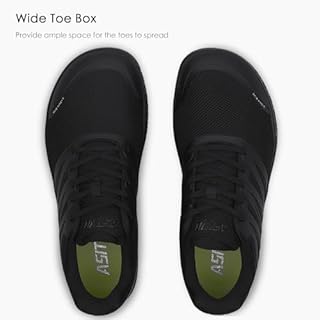 ASITVO Wide Men's Barefoot Zero Drop Sole Minimalist Width Toe Box Walking Shoes Sneakers Size 10.5 TPU No-Sew Upper Cross-Trainer Trail-Running Shoes Black 44