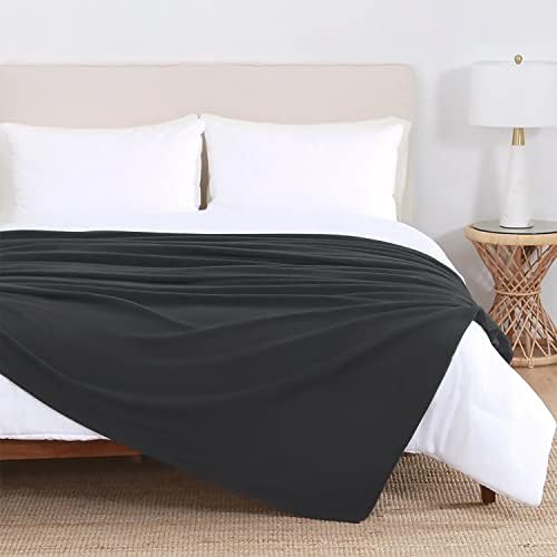 Amazon Brand - Umi Polar Fleece Cozy Bed/Pet Blanket- Thermal Lightweight Throw Blanket (Twin/Twin XL 60"x90"- Grey)