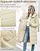 VXVGER Winter Coats for Women-Puffer Jacket Hooded Warm Winter Long Coat Thickened Down Alternative Jacket Outwear, Beige, M