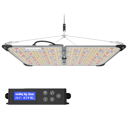 Grow Lights for Indoor Plants, 120W LED Grow Light Full Spectrum, with Samsung LM218B+ Diodes(512 Pcs),HD Digital, 3 Modes, 24H Timer, 10-100% Dimming for 3X3 / 4X4 ft Grow Tent