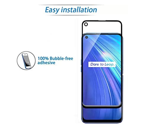Image of Screen Protector for realme 9i 4G (Black) Tempered Glass Edge-to-Edge 6D Screen Guard With Installation Kit