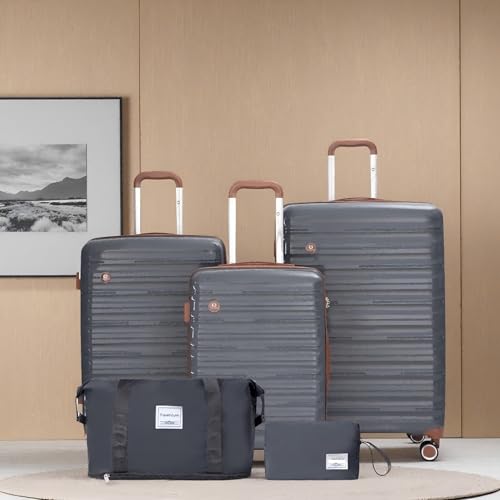 PP Hardshell 5-Piece Luggage Set - Durable, Stylish & Secure Travel Solution in Dark Grey3