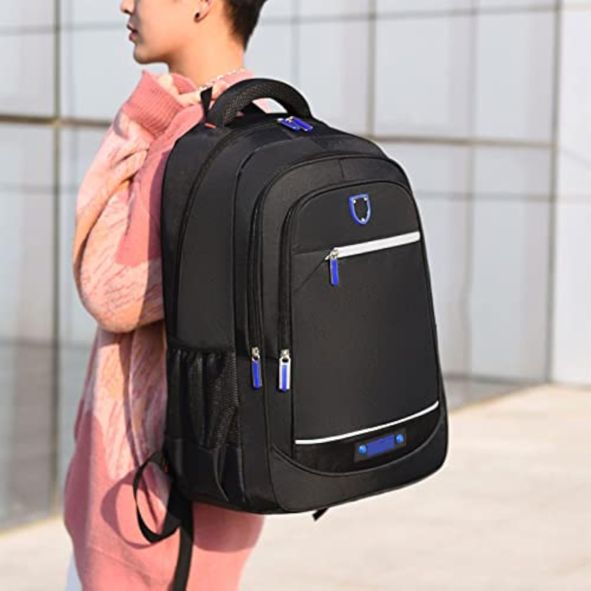 Men's Lightweight Waterproof Nylon Business Backpack, Casual Design