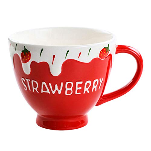 Hwagui - Large Ceramic Coffee Mug, Tea Cup, Milk Mug, Perfect Gifts For Holiday, Birthday, Christmas, Mother's Day, Father's Day, Red Tea Mug 500ml/17.5oz