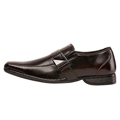 Bruno Marc Men's Classic Slip-on Dress Loafers Shoes,Size 10.5,Dark/Brown,Giorgio-3