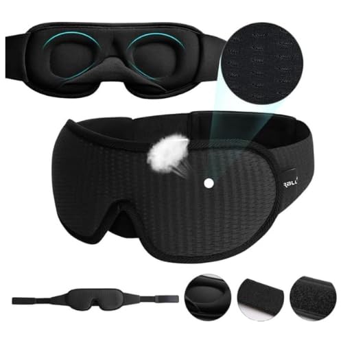 Kit 2 Máscaras De Dormir 3D Acolchoada Tapa Olhos Bloqueia 100% A...