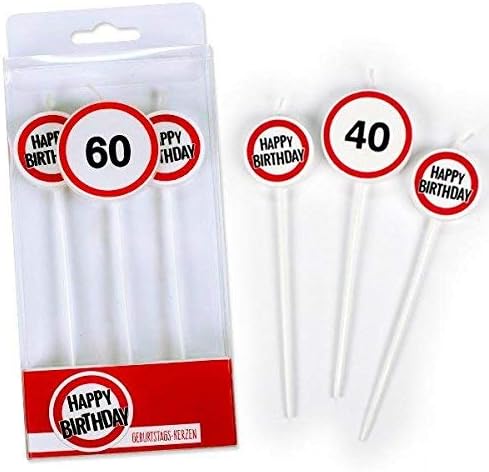 Trendhaus Trendhaus942135 Fun 60th Birthday Candle-Pack of 3, Multi-Color