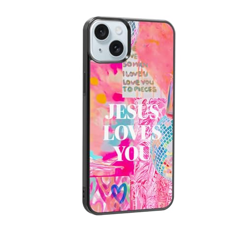 qizjio Christian Preppy Phone Case Shockproof Protective Jesus Phone Cover for iPhone 15 Plus
