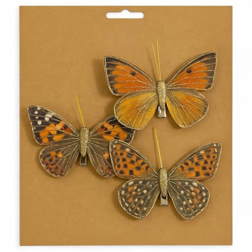 MIJOMA Deko-Schmetterlinge mit Clip, farbenfrohe Schmetterlinge für...