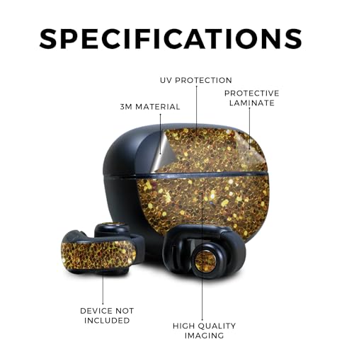 Image of Skin Compatible with Bose Ultra Open Earbuds - Gold Dazzle - Premium 3M Vinyl Protective Wrap Decal Cover - Easy to Apply | Crafted in The USA by MightySkins