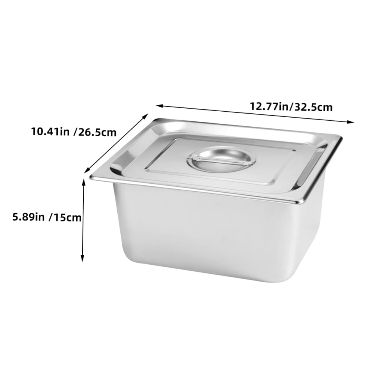 Recipiente de Buffet Rectangular con Tapa, Juego de 2, Acero Inoxidable | Plata, Construcción Robusta y Limpieza Sencilla, Formato para Fiestas y Restaurantes