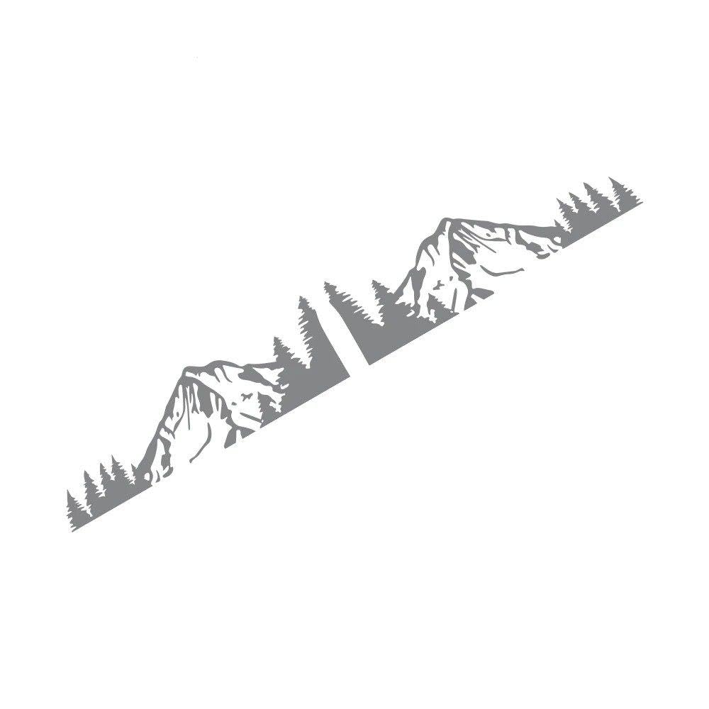 2pcs Mountain Car Sticker Vehicle Body Decoration(Gray)
