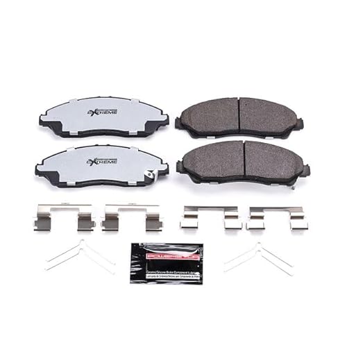 PowerStop Front Brake Pads For Acura MDX 2014-20 |Honda Pilot 2016-22 |Ridgeline 2017-25 - Z36 Truck & Tow Carbon-Fiber Ceramic Brake Pads With Installation Hardware, Z36-1723
