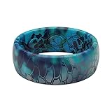 Groove Life Kryptek Pontus Camo Silicone Ring Breathable Rubber Wedding Rings for Men, Lifetime Coverage, Unique Design, Comfort Fit Ring - Size 9