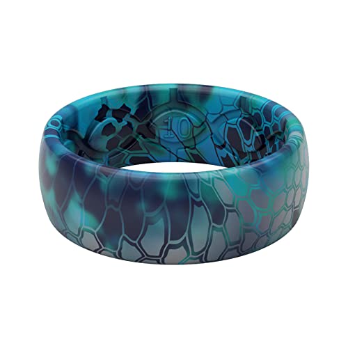 Groove Life Kryptek Pontus Camo Silicone Ring Breathable Rubber Wedding Rings for Men Lifetime Coverage Unique Design Comfort Fit Ring - Size 12