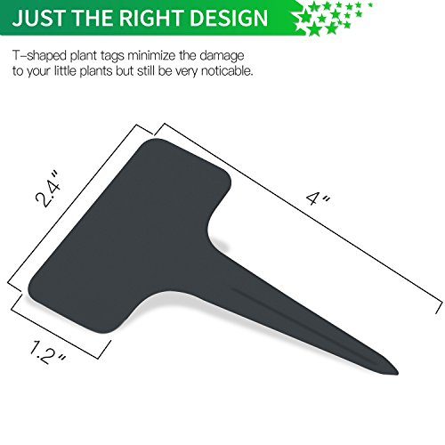 Prudance® 50Pcs Waterproof T Tag Plant Markers - Premium Nursery Garden Labels - Black #TOP5