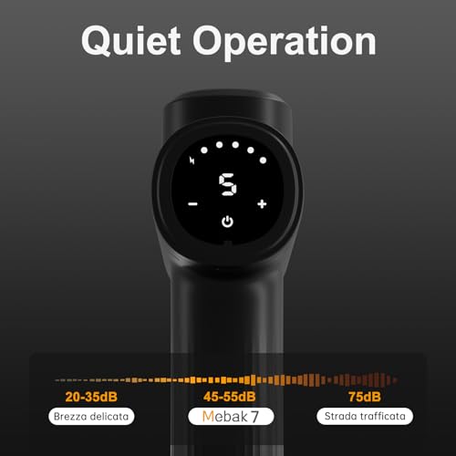 Mebak 7 Massaggiatore Pistola Tessuti Profondi Pistola Per Fasce A 5 Velocità Massaggiatore Elettrico Portatile Silenzioso Rilassa I Muscoli E Allevia Il Dolore Alla Schiena E Alle Cosce - 5