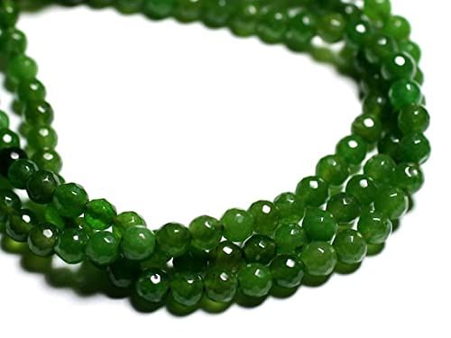 Perles en jade olive green 6mm facettées de qualité pour bijoux artisanaux d'exception