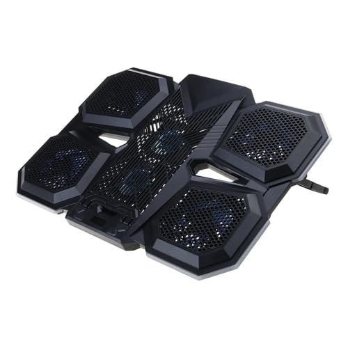 LIbgiubhy Soporte de refrigeración para portátil con 6 ventiladores de refrigeración de altura ajustable, almohadilla de refrigeración silenciosa para portátiles de 12.1 a 17.3 pulgadas