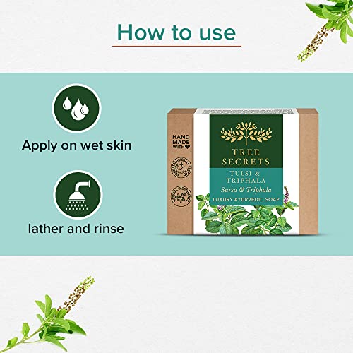 Image of Luxury Ayurvedic Tulsi & Triphala Soap | Handmade Bathing Bar - 125g