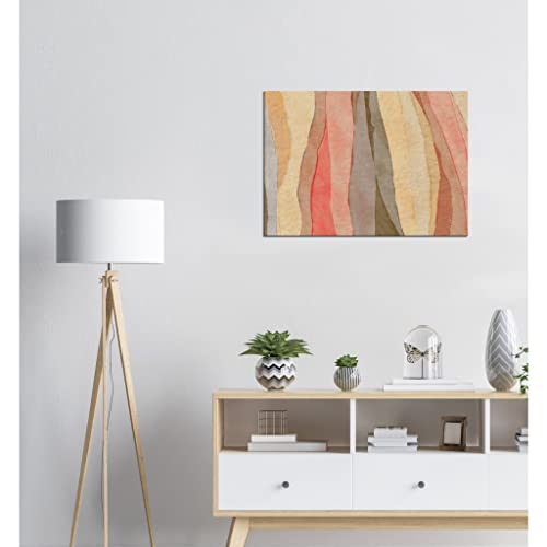Art mural abstrait aquarelle chaude toile encadrée 50x70cm pour salon