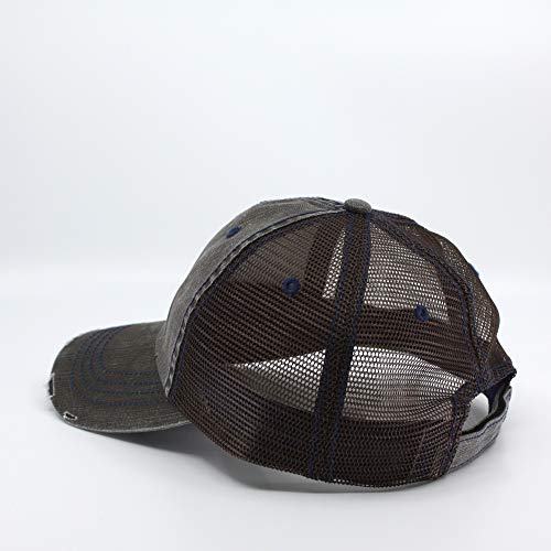Image of The Vintage Year Distressed Cotton Unstructured Soft Mesh Breathable Adjustable Dirty Wash Dad Hat Trucker Baseball Cap