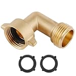90-Degree Hose Elbow For RVs &mdash; Solid Brass Construction, Features Convenient Easy Grip Connector,For RV Water Hoses, Residential Outdoor Faucets, & More &mdash; 1-Pack